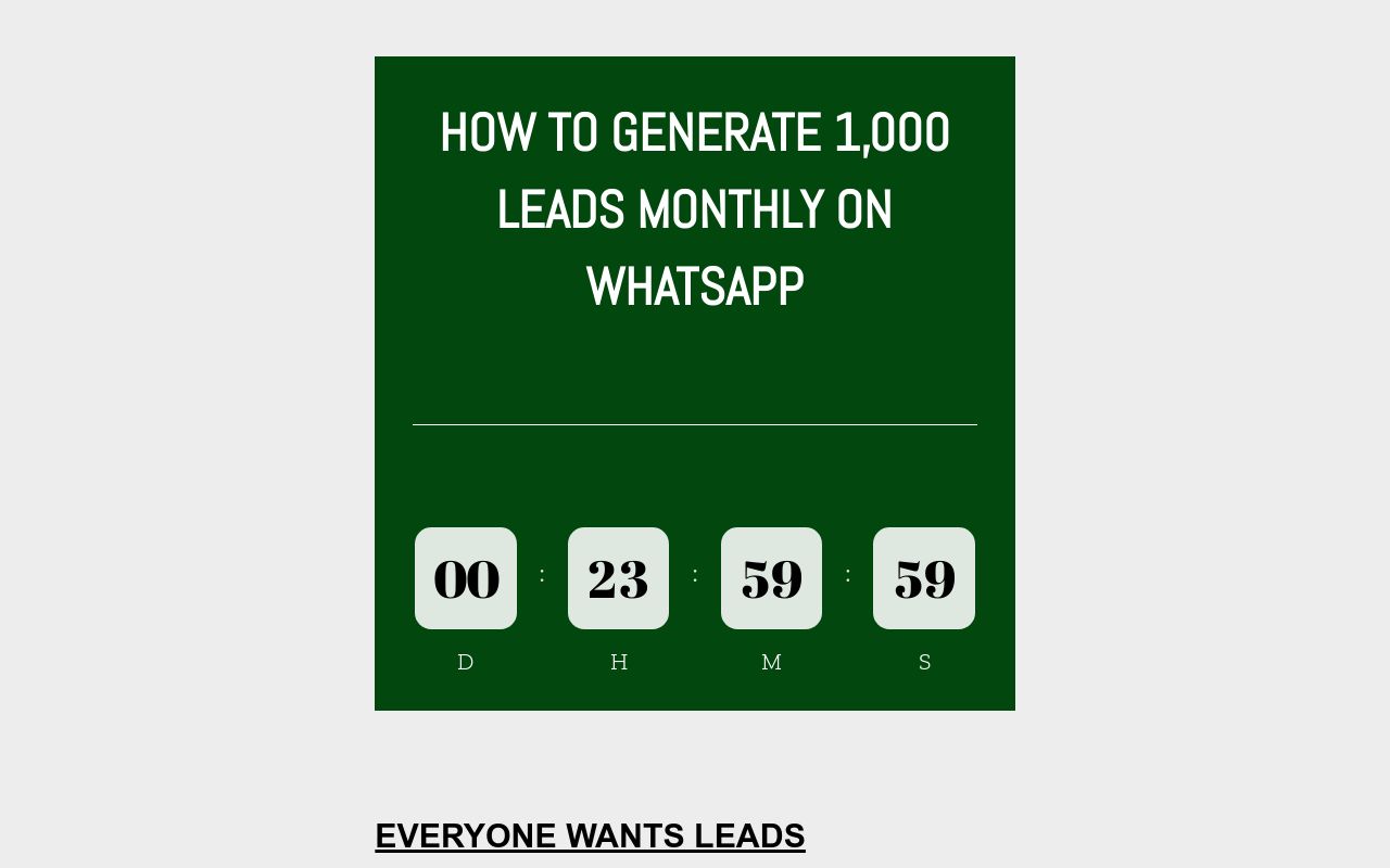 LEAD GENERATION MASTERY